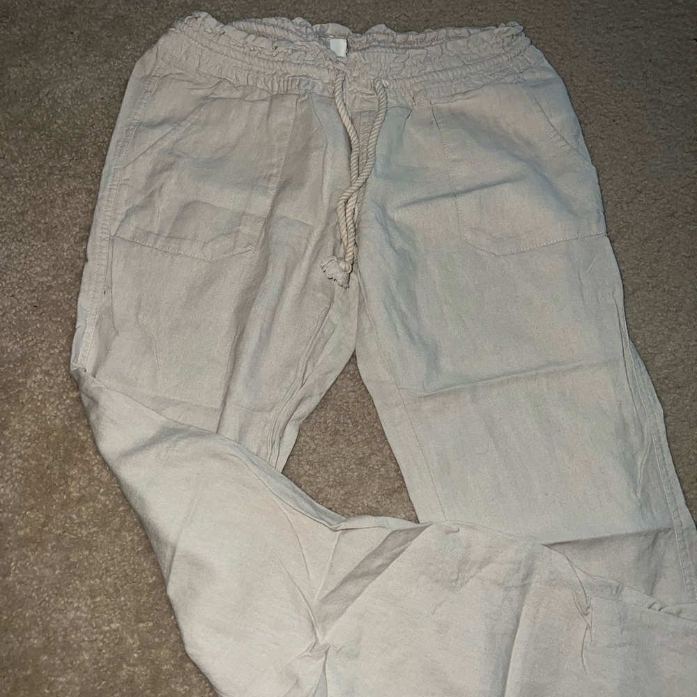 Cream Beachy pants - Size S